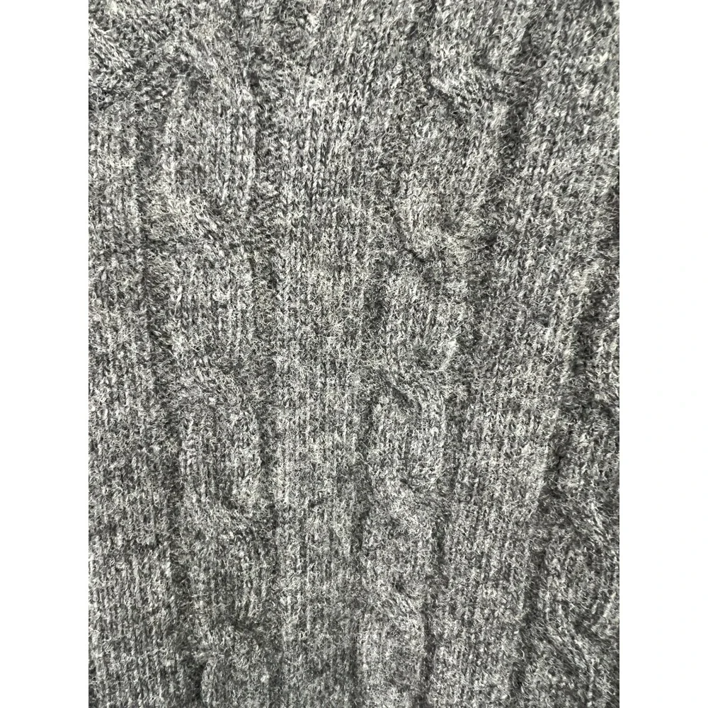 Italian Wool Cashmere Blend Cable Knit V-neck Pullover‎ Sweater Quiet Luxury